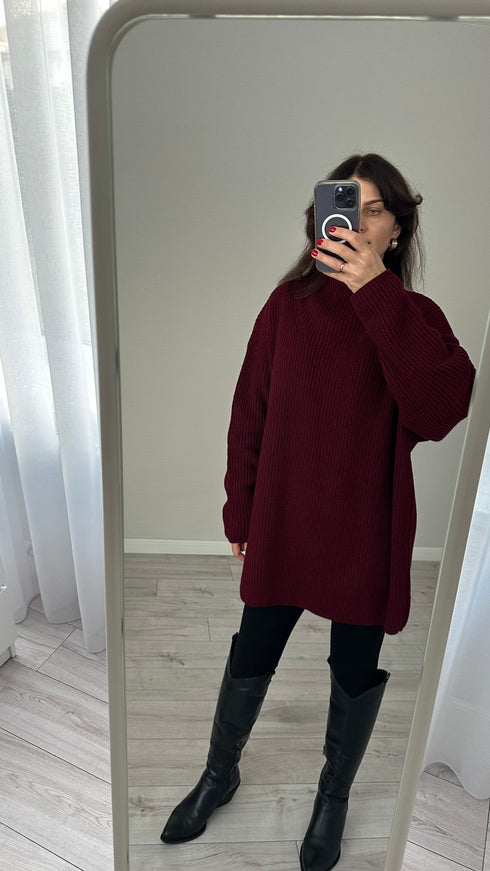 Теплий об'ємний светр-туніка LD-2199