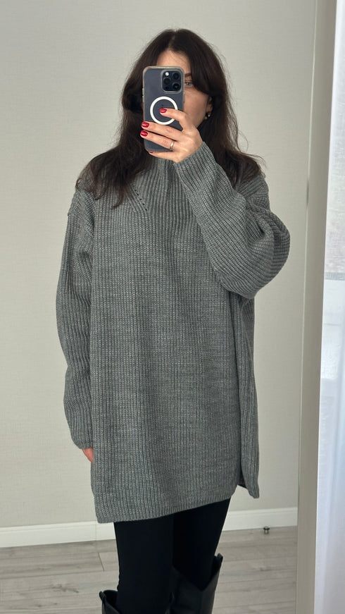 Теплий об'ємний светр-туніка LD-2199