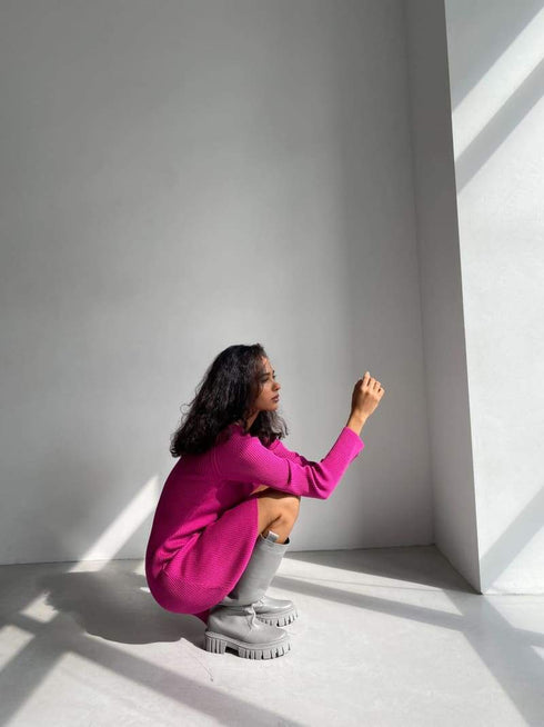 Трендові шкіряні чоботи-труби LD-2136 - Ботинки