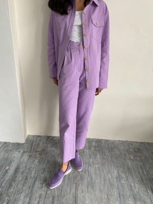 Джинсовий костюм кольору фуксія LD-2152 - Костюми