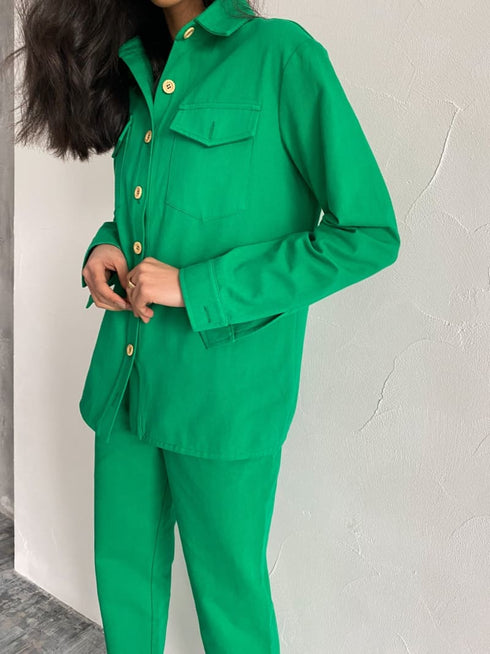 Джинсовий костюм кольору фуксія LD-2152 - Костюми