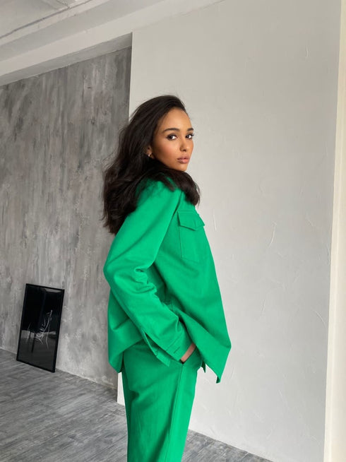 Джинсовий костюм кольору фуксія LD-2152 - Костюми