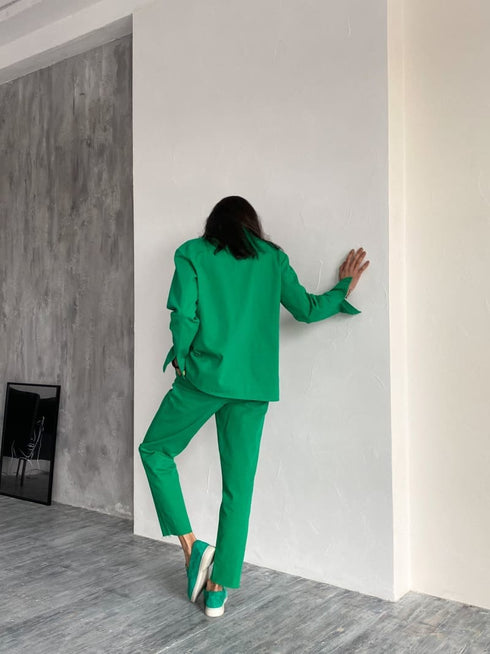 Джинсовий костюм кольору фуксія LD-2152 - Костюми