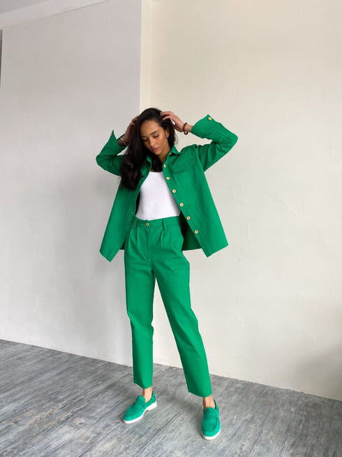 Джинсовий костюм кольору фуксія LD-2152 - Костюми