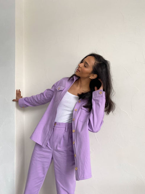 Джинсовий костюм кольору фуксія LD-2152 - Костюми