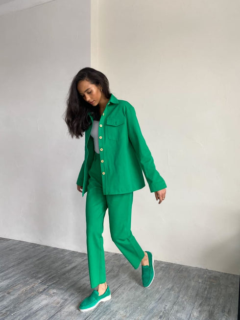 Джинсовий костюм кольору фуксія LD-2152 - Костюми