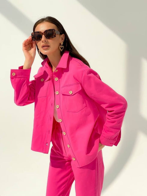 Джинсовий костюм-двійка LD-2152 - Фуксія / s - Костюми