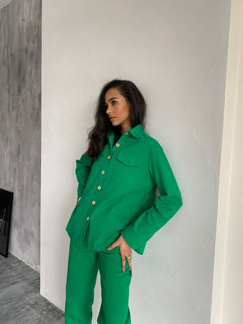 Джинсовий костюм кольору фуксія LD-2152 - Костюми