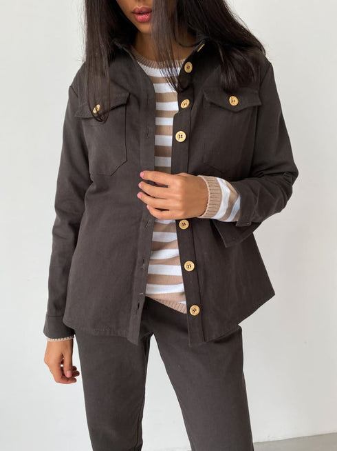 Оригінальний джинсовий костюм LD-2138 - Шоколадний / s - Костюми