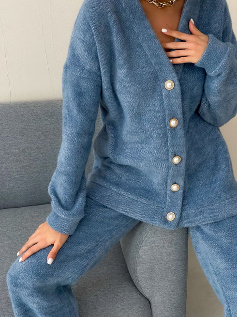 Теплий ангоровий костюм-двійка LD-2143 - Блакитний / s - Костюми