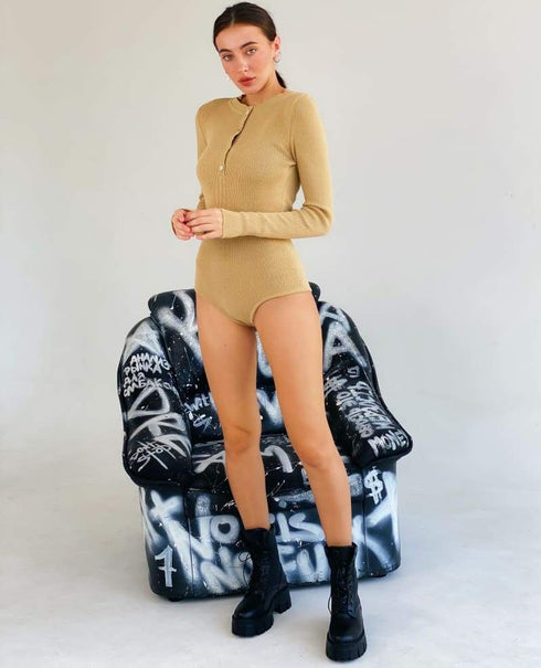 Зручний теплий боді LD-2064 - В’язаний стиль